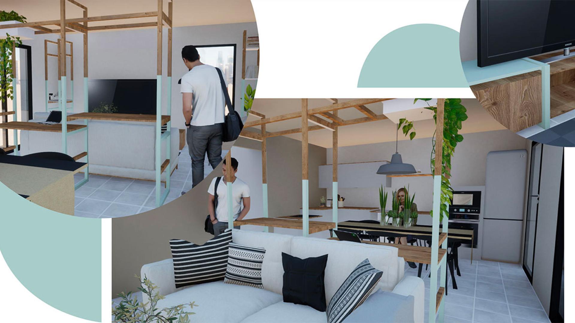 Salon adapté aux personnes à mobilité réduite