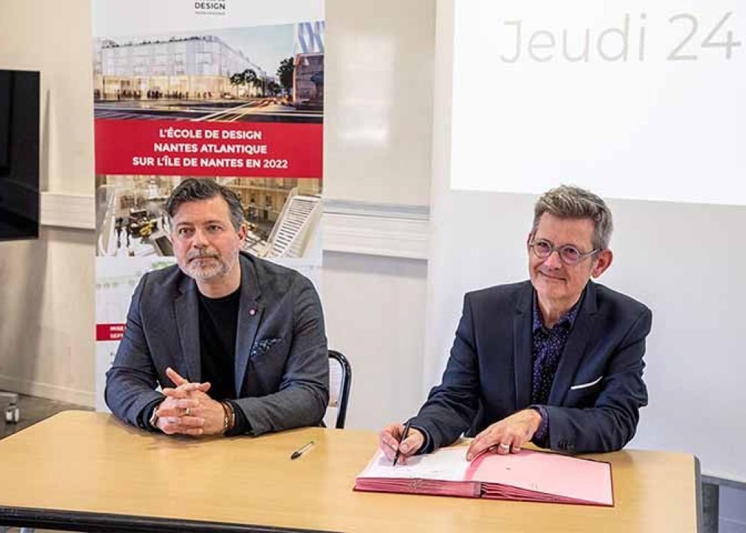 Dimitri Gourdin, directeur général de Zú et Stéphane Gouret, Directeur Général Adjoint de L’École de design Nantes Atlantique